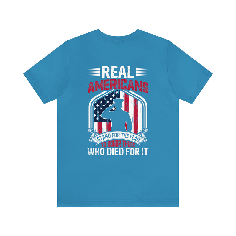 Real Americans Stand: Military Design T-Shirt for Patriot Warriors