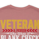 Blank Check Warriors: Honoring the Veteran - Military Design T-Shirt