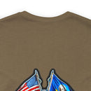 Navigating Strength and Courage: Military T-Shirt with 'New Double Flag Eagle U.S. NAVY' Design