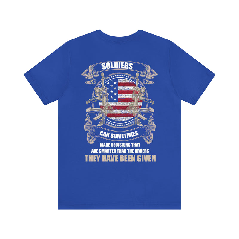 Wisdom in Service: Military Design T-Shirt Celebrating Soldiers' Critical Thinking