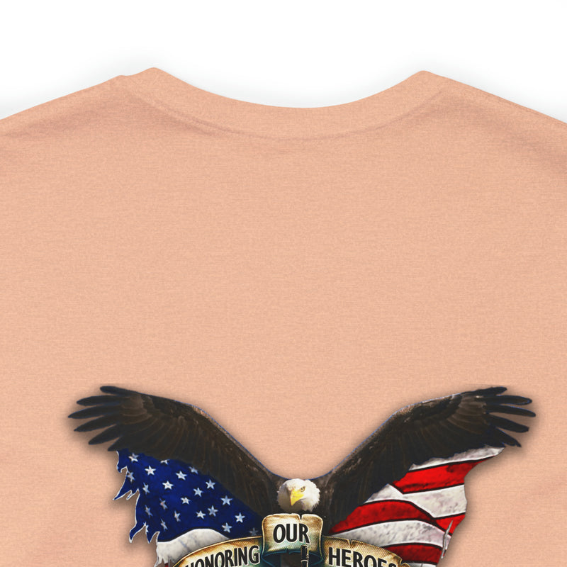 Remembering Their Sacrifice: Military T-Shirt with 'Honor Our Heroes, Remember Their Sacrifice' Design