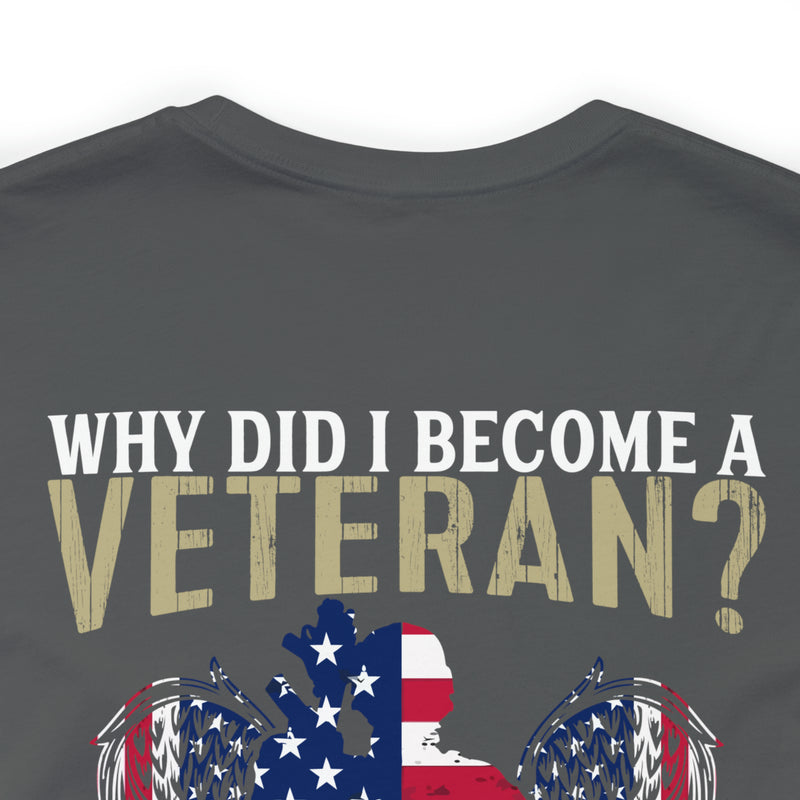 Serving with Courage: Military Design T-Shirt - 'Why Did I Become a Veteran? Because Football, Baseball, and Basketball Only Require One Ball!