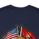 Semper Fi: Military T-Shirt with 'Double Flag Eagle U.S. MARINES' Design