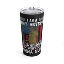 Straight Talk with a Veteran: 20oz Black Military Design Tumbler - 'I Am an Army Veteran, I Can Fix Stupid, But Brace Yourself for the Sting'