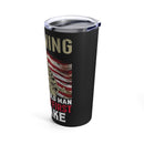 Bold 20oz Military Design Tumbler: 'Assuming I'm Just an Old Man' Black Background