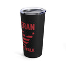 Honoring Service: 20oz Military Design Tumbler - U.S. Veteran 'I Walked the Walk' on Black Background