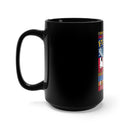Protecting Generations: 15oz Black Military Design Mug - 'Serving for the Future, Proud Veteran Grandpa'