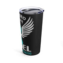 Unyielding Strength: 20oz Tumbler with Black Background and 'Survivor - PTSD Awareness' Design