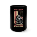 America's Veterans: Embodying Our Founding Ideals 15oz Military Design Black Mug - A Tribute to 229 Years of Service