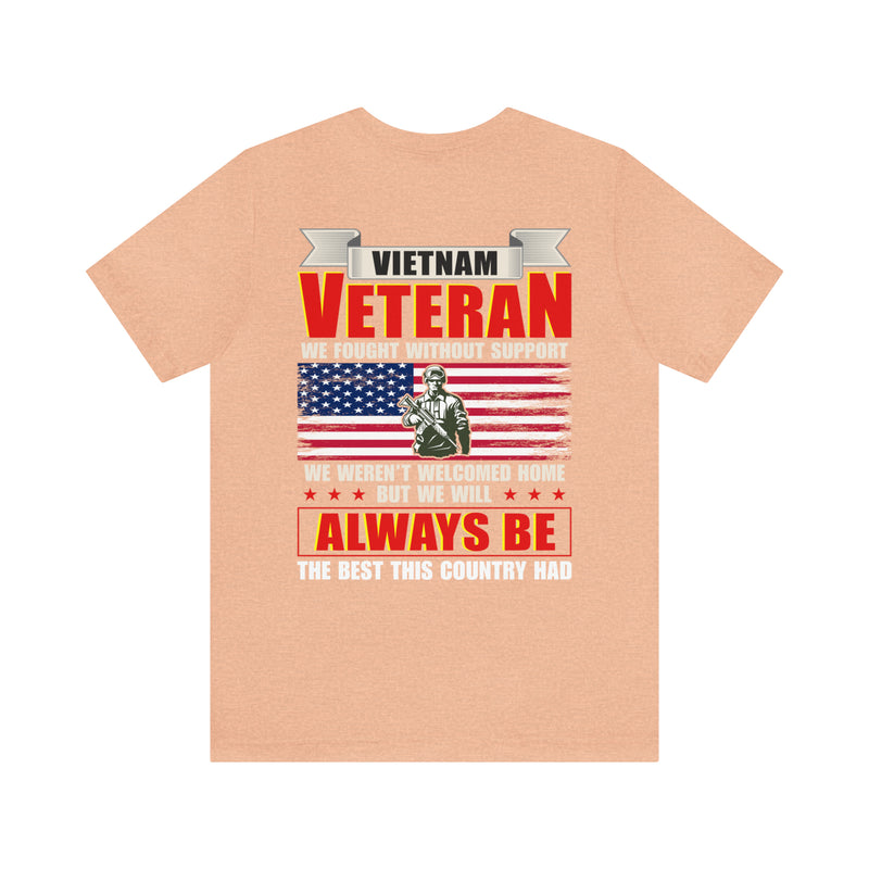 Proudly Serving: Vietnam Veteran - Military Design T-Shirt Honoring Resilience, Sacrifice, and Unyielding Patriotism