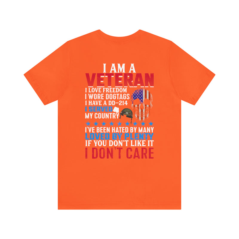Veteran Pride Military Design T-Shirt with Bold Freedom and Service Statements