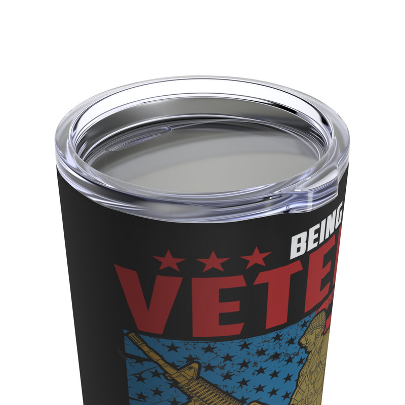 Priceless Legacy: 20oz Black Military Design Tumbler - 'Being a Veteran is an Honor, Being a Grandpa is Priceless'