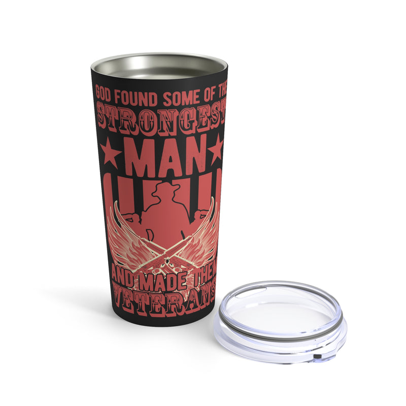 God Made Veterans: Strongest Men in Black 20oz Military Design Tumbler