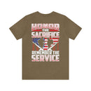 Patriotic Remembrance: Military Design T-Shirt - 'Honor the Sacrifice, Remember the Service
