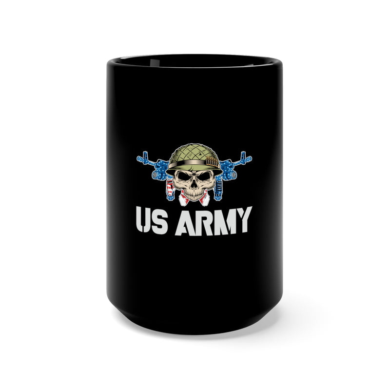 U.S. Army Strong: 15oz Military Design Black Mug - Show Your Patriotism and Support!