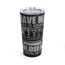 Triumph in Adversity: 20oz Black Military Design Tumbler - Celebrating Brave Soldiers