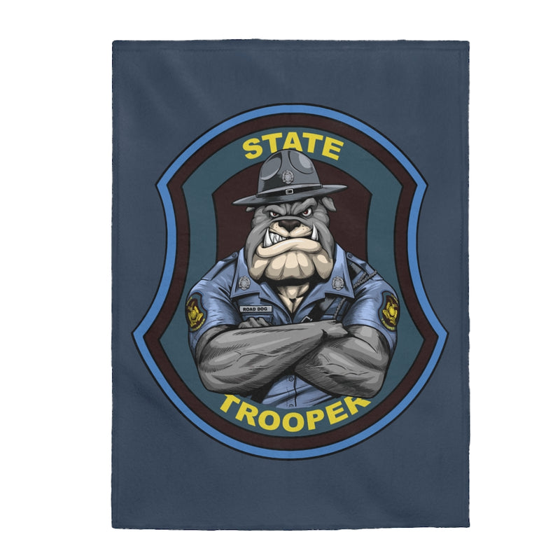 State Trooper Bulldog Blanket-State Trooper Gift.