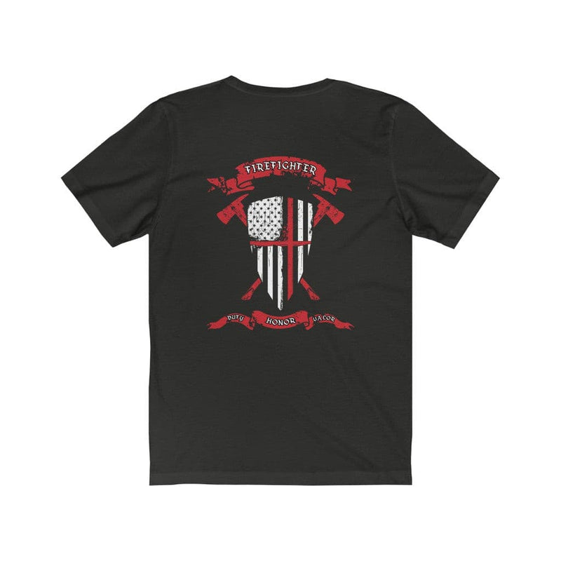 Firefighter Shield and Crest Shirt-Thin Red Line T-Shirt.