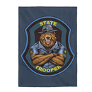 State Trooper Bear Blanket-State Trooper Gift.