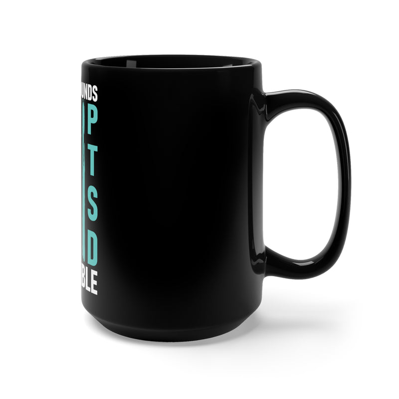Blue PTSD Flag with Dog Tag-Not All Wounds Are Visible-15oz Coffee Mug