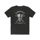 Correction Officer Medieval Crest T-Shirt-Thin Grey Line Flag Shield and Jailer Keys-No Front Design.