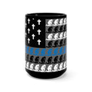 Large Praying State Trooper Coffee Mug-Praying Deputy Cup-Kneeling to Pray Police Officer Flag Cup.