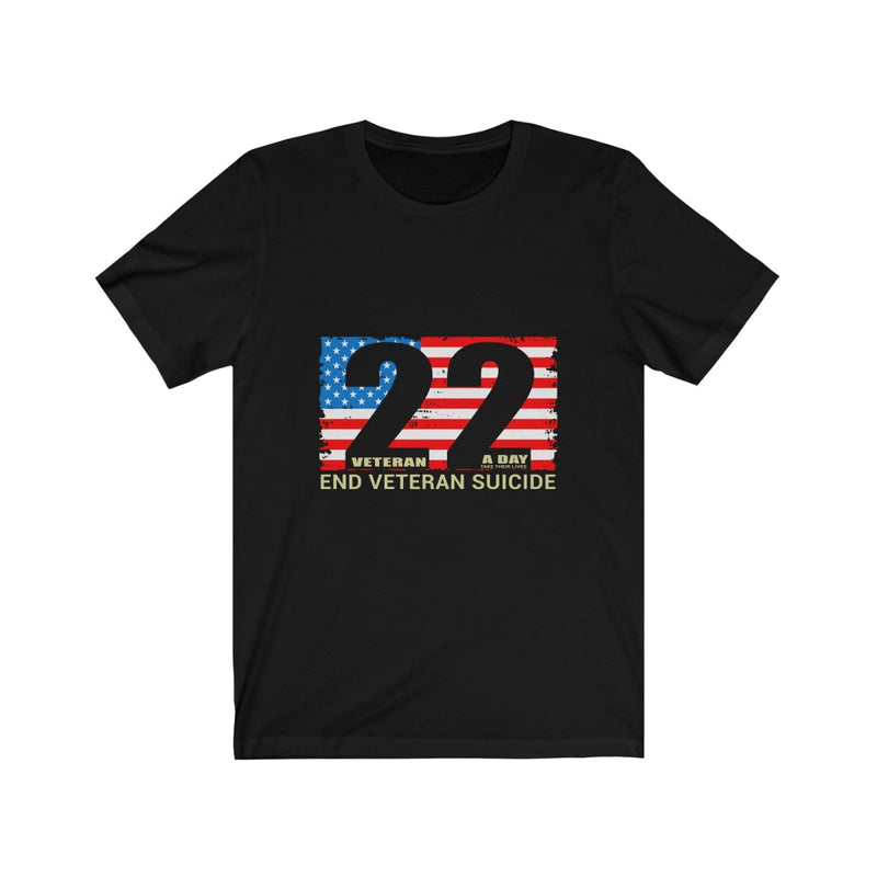 US Military 22 A Day End Veteran Suicide Unisex Short Sleeve Shirt.