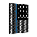 Praying State Trooper Thin Blue Line Prayer Flag-Praying Police Officer Canvas-Praying Sheriff Deputy.