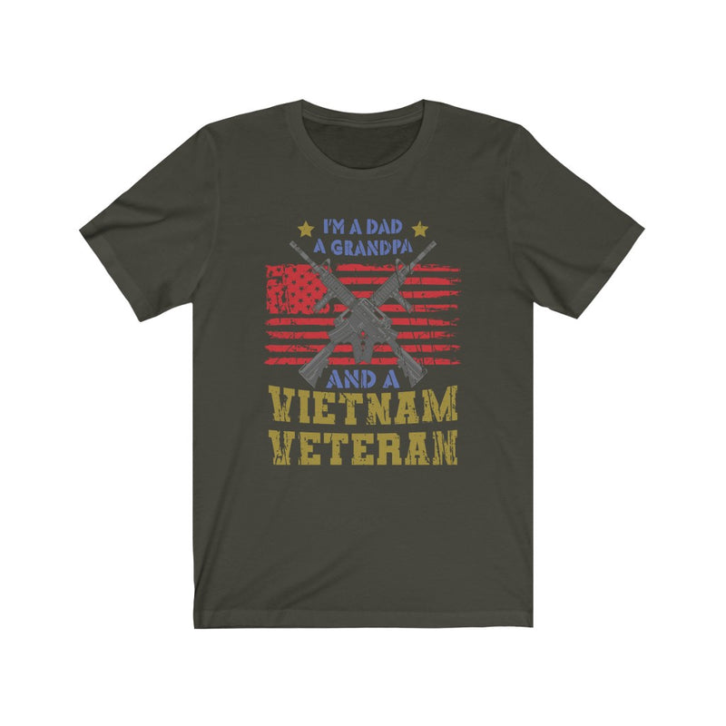 US Military I'M A Dad A Grandpa Veteran Unisex Short Sleeve Shirt.