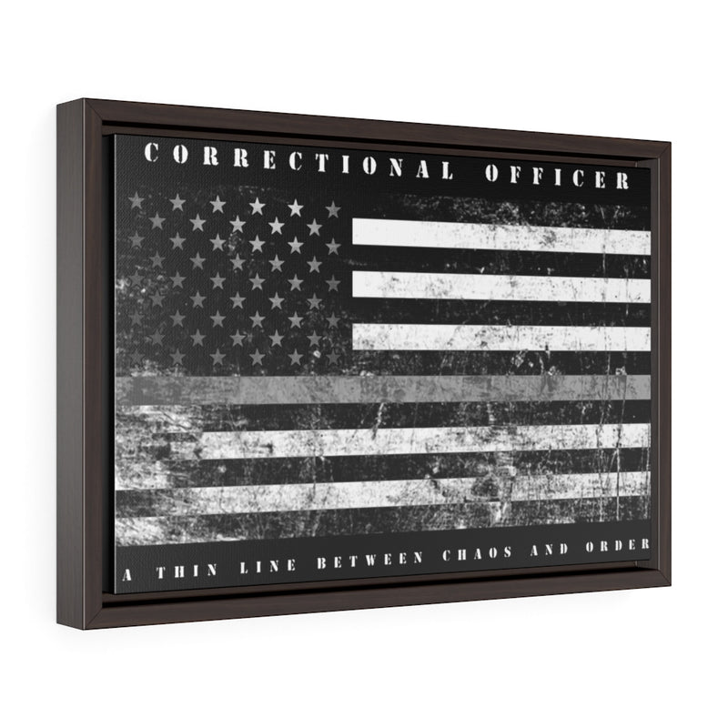 Correctional Officer Framed Canvas-A Thin Line Between Chaos and Order.