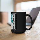 Show Strength with the Warrior PTSD Awareness 'I Wear Teal' Black Mug - 15oz