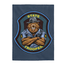 State Trooper Bear Blanket-State Trooper Gift.
