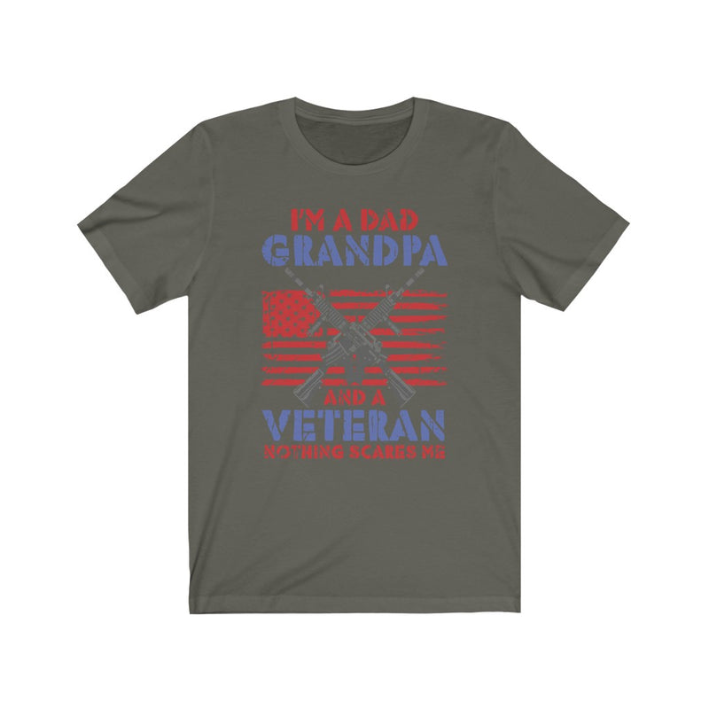 US Military I'M A Dad Grandpa Vietnam Veteran Unisex Short Sleeve Shirt.
