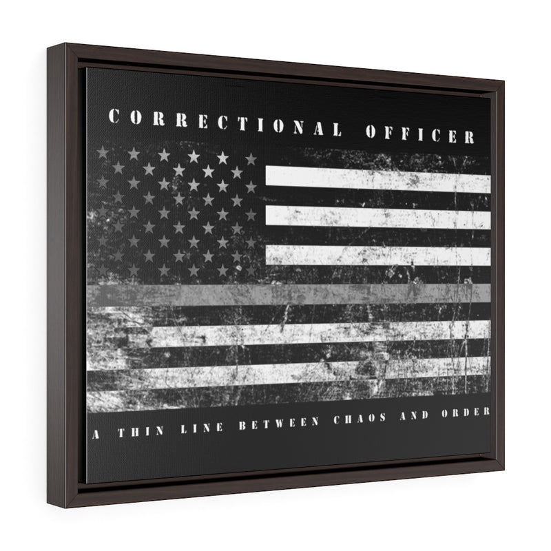 Correctional Officer Framed Canvas-A Thin Line Between Chaos and Order.