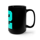 Warrior's Emblem: 15oz Black Mug with PTSD Design and Blue 22