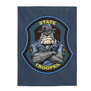 State Trooper Bulldog Blanket-State Trooper Gift.