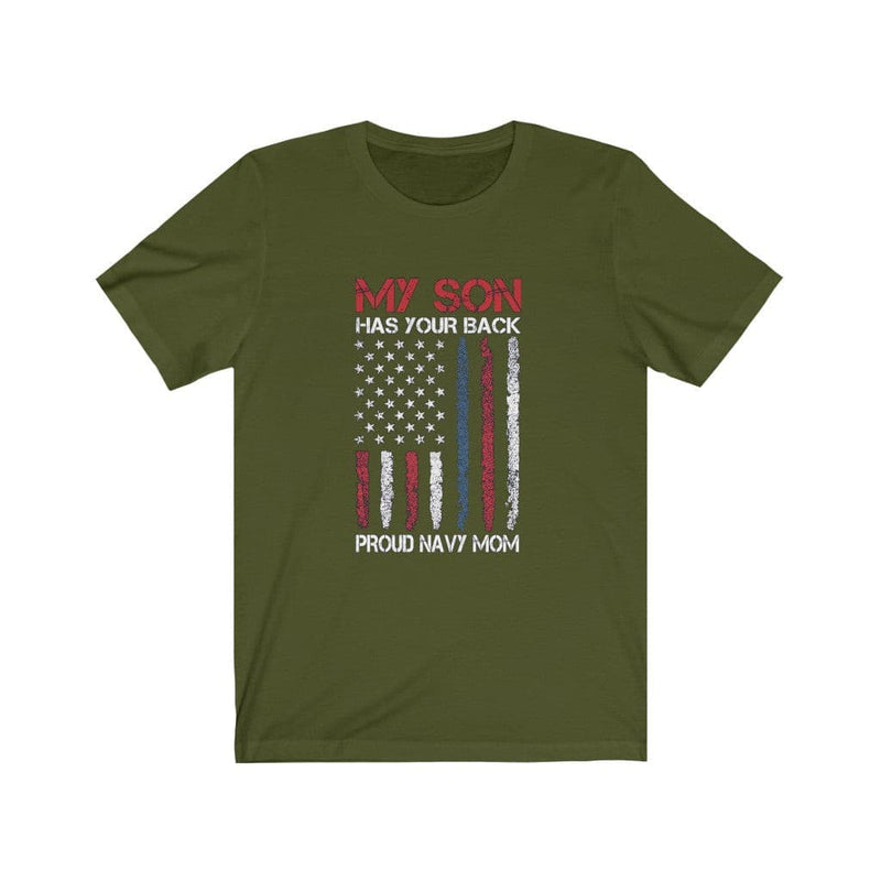 US Air Force My son has your back proud Navy mom Unisex Short Sleeve Shirt.