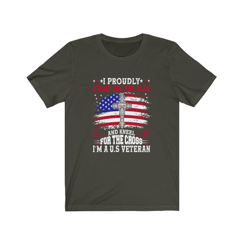 US Army Stand For The Flag Kneel For The Cross Unisex Short Sleeve Shirt.
