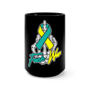 Skeleton Hand Tribute: PTSD Awareness Veteran Black Mug 15oz