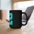 Warrior's Emblem: 15oz Black Mug with PTSD Design and Blue 22