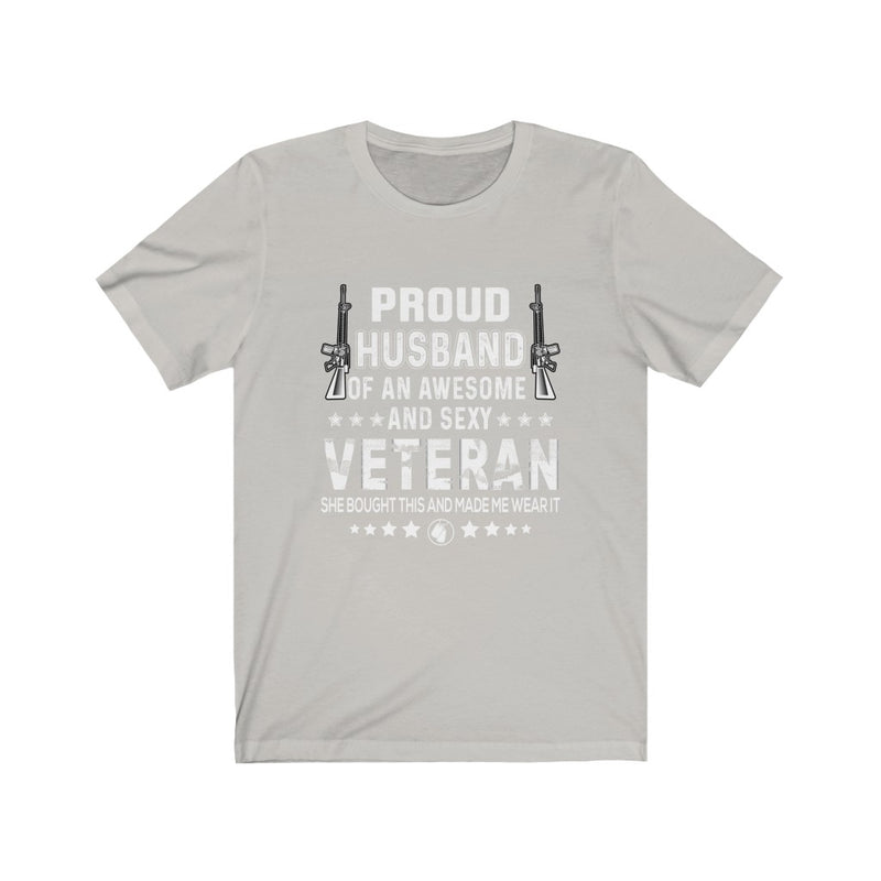 US Military Proud Husband An Awesome Unisex Short Sleeve Shirt.