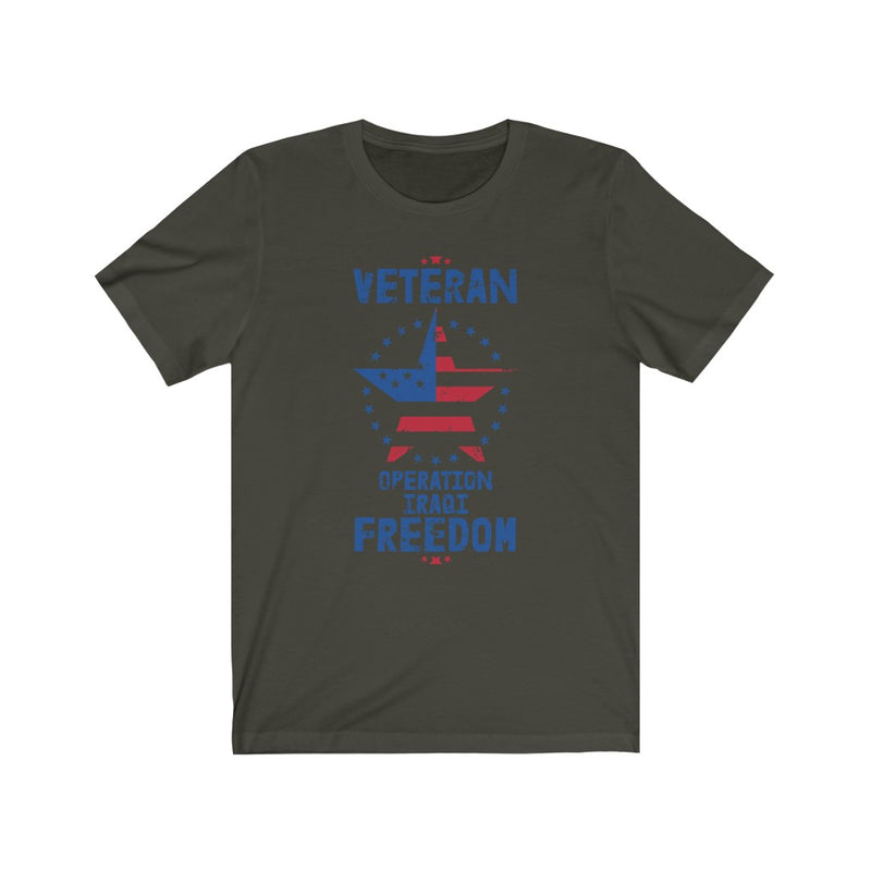 US Armed Forces Veteran Operation Iraqi Freedom Unisex Short Sleeve Shirt.