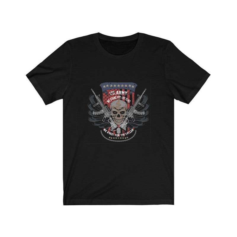 US Army Stand For The Flag Kneel For The Fallen Unisex Short Sleeve Shirt.