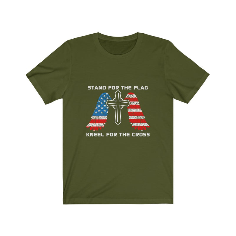 US Military Stand For The Flag Kneel For The Cross Unisex Short Sleeve Shirt.