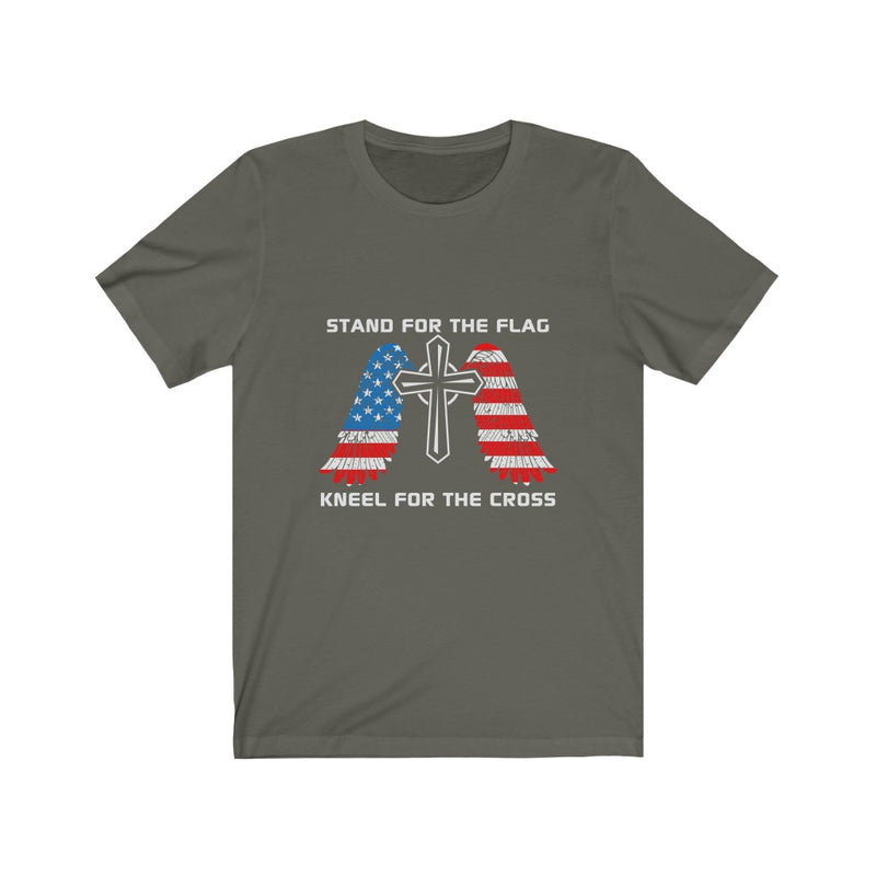 US Military Stand For The Flag Kneel For The Cross Unisex Short Sleeve Shirt.