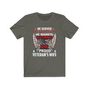 US Military He Is My Hero Veteran's Wife Unisex Short Sleeve Shirt.