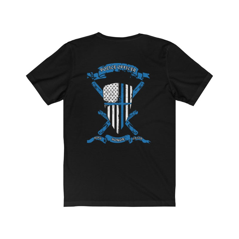 Police Officer Shield and Crest Shirt-Thin Blue Line T-Shirt.