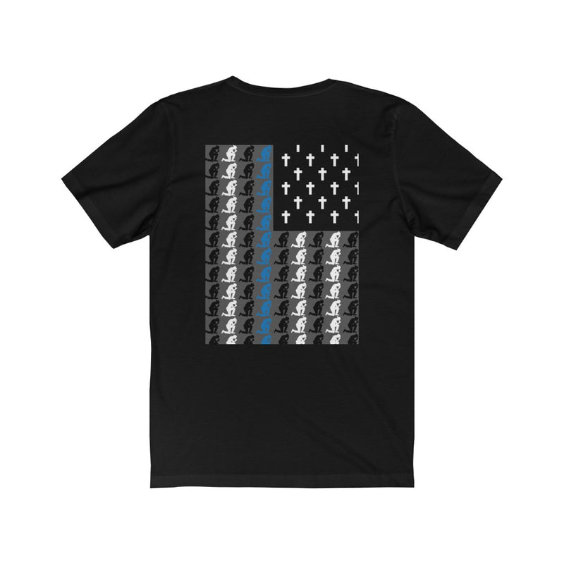 Praying State Trooper Flag T-Shirt-Praying Deputy Flag Shirt-Praying Police Officer T-Shirt-No Front Design.