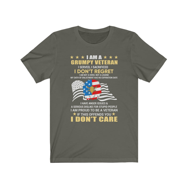 US Military I'M A Grumpy Veteran Unisex Short Sleeve Shirt.