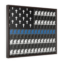 Praying Police Officer Flag Frame Canvas-Kneeling to pray State Trooper Flag Canvas-Praying Kneeling Deputy Canvas.